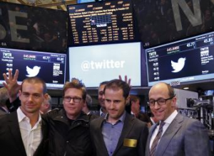 Twitter su primer día en la Bolsa de Valores, una subida de 72,69%